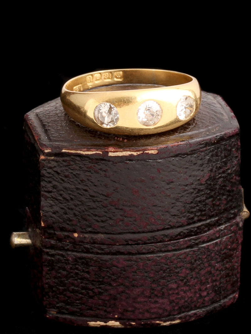 ERICA WEINER LLC EDWARDIAN BURNISHED DIAMOND THREE STONE RING
