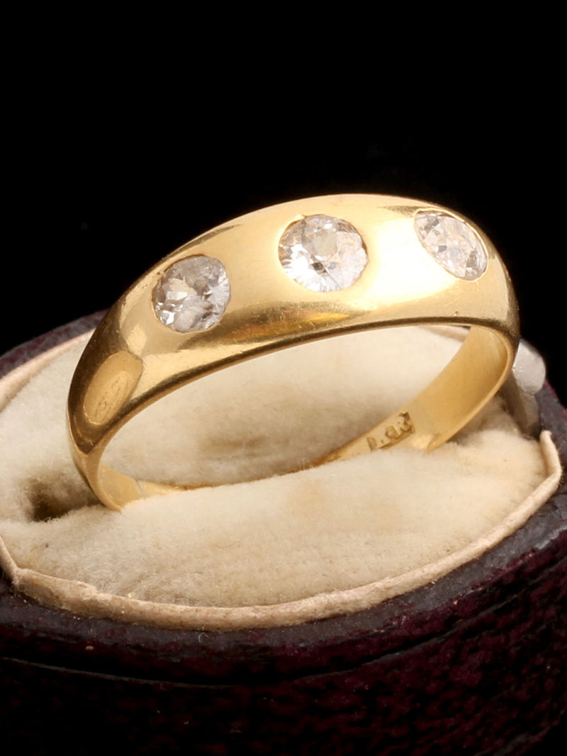 ERICA WEINER LLC EDWARDIAN BURNISHED DIAMOND THREE STONE RING
