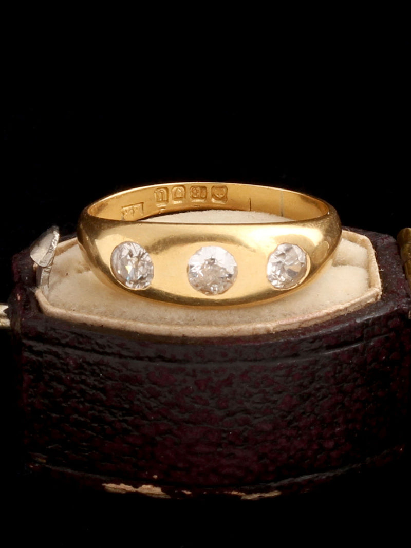 ERICA WEINER LLC EDWARDIAN BURNISHED DIAMOND THREE STONE RING