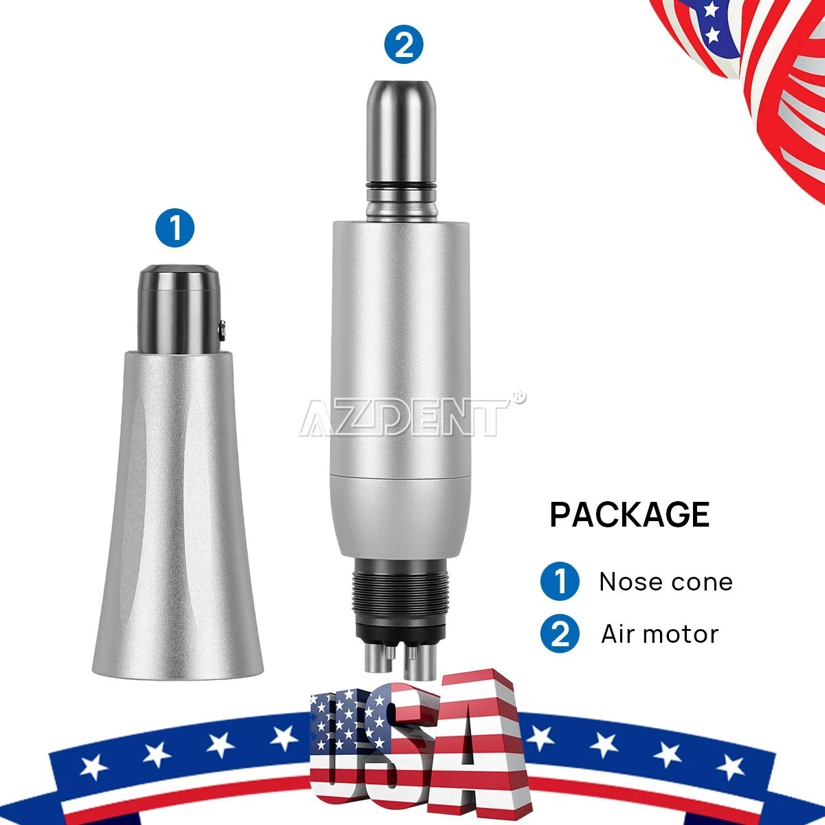 AZDENT 360° SWIVEL DENTAL CORDLESS HYGIENE PROPHY HANDPIECE AIR MOTOR 4H 4:1 NOSE CONE