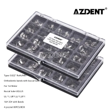 AZDENT DENTAL ORTHODONTIC BANDS W+ BUCCAL TUBE 1ST MOLAR ROTH//MBT 022" 16#-35#