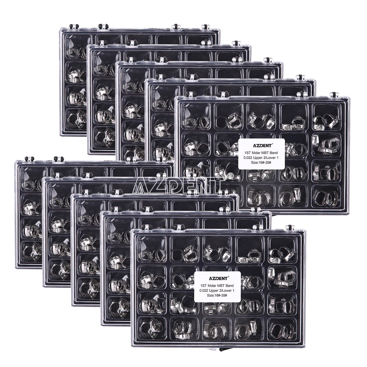 AZDENT DENTAL ORTHODONTIC BANDS W+ BUCCAL TUBE 1ST MOLAR ROTH//MBT 022" 16#-35#
