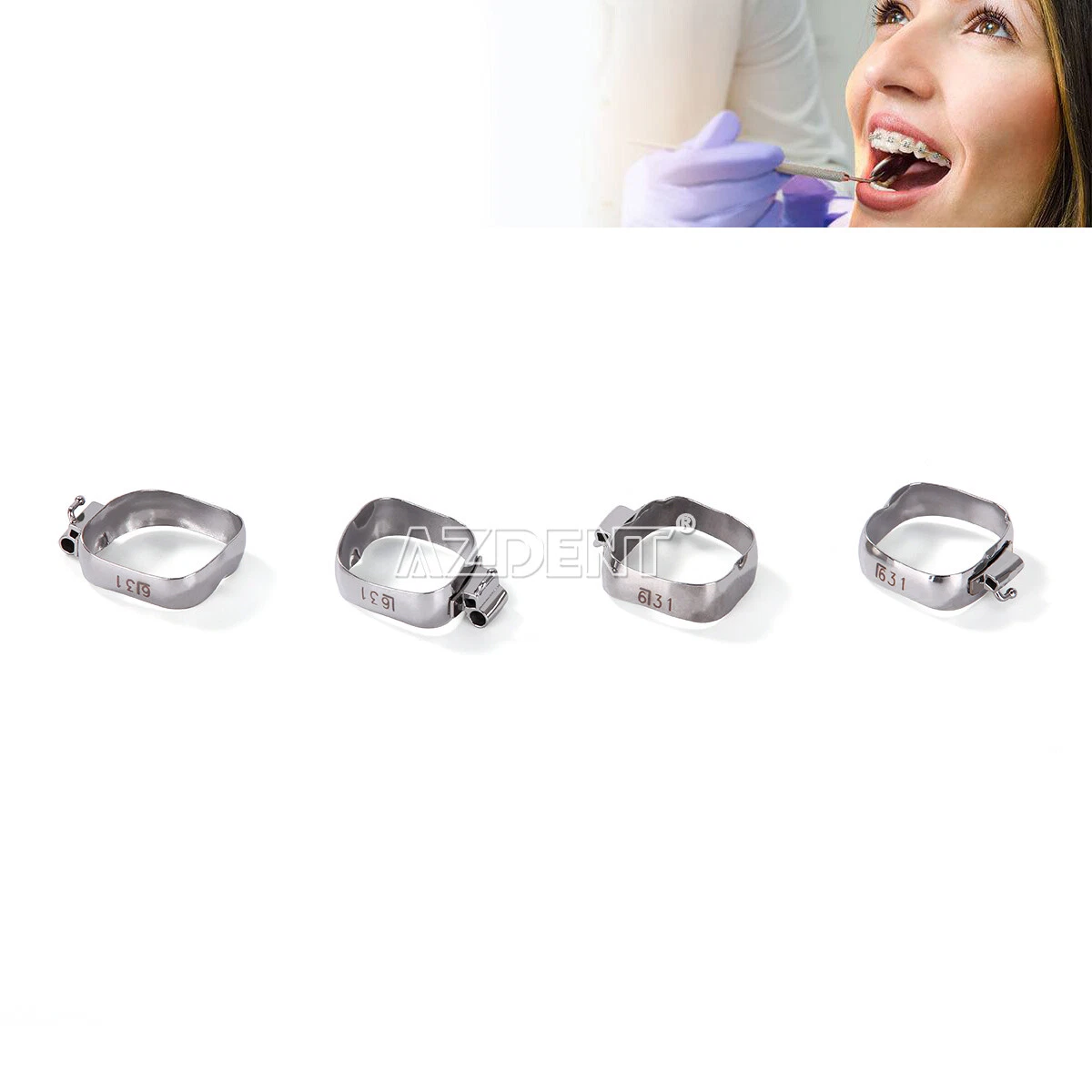 AZDENT DENTAL ORTHODONTIC BANDS W+ BUCCAL TUBE 1ST MOLAR ROTH//MBT 022" 16#-35#