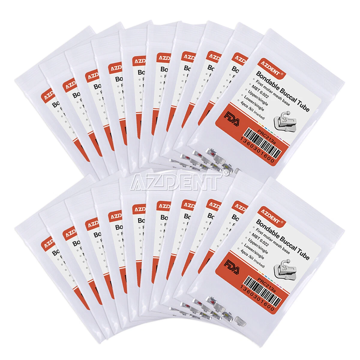 AZDENT DENTAL ORTHODONTIC 1ST MOLAR BUCCAL TUBE ROTH/MBT 022/ 018 BONDABLE