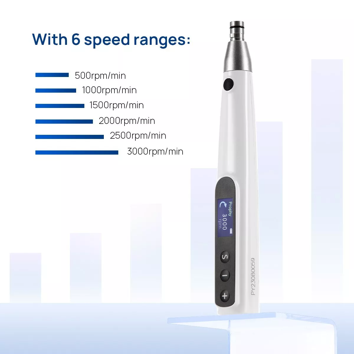 AZDENT 360° SWIVEL DENTAL CORDLESS ELECTRIC HYGIENE PROPHY HANDPIECE + 2 PROPHY ANGLES