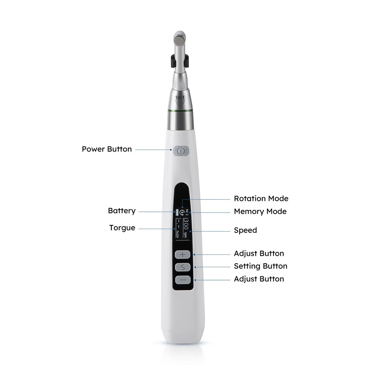 AZDENT RECIPROCATING LED DENTAL ENDO MOTOR CORDLESS 16:1 ROOT CANAL MICROMOTOR