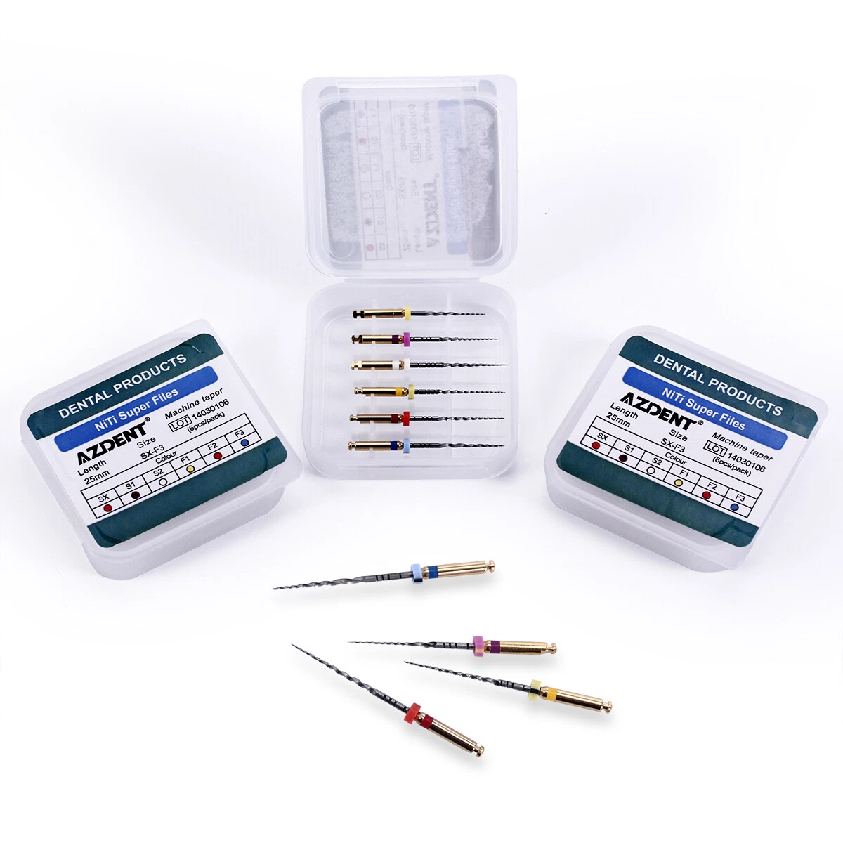 AZDENT DENTAL ENDO SUPER ROTARY NITI FILES ROOT CANAL ENGINE USE SX-F3 25MM