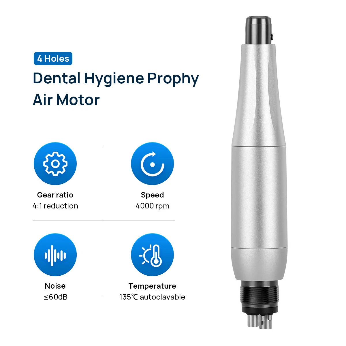 AZDENT DENTAL CORDLESS HYGIENE PROPHY POLISHING HANDPIECE AIR MOTOR 360° SWIVEL