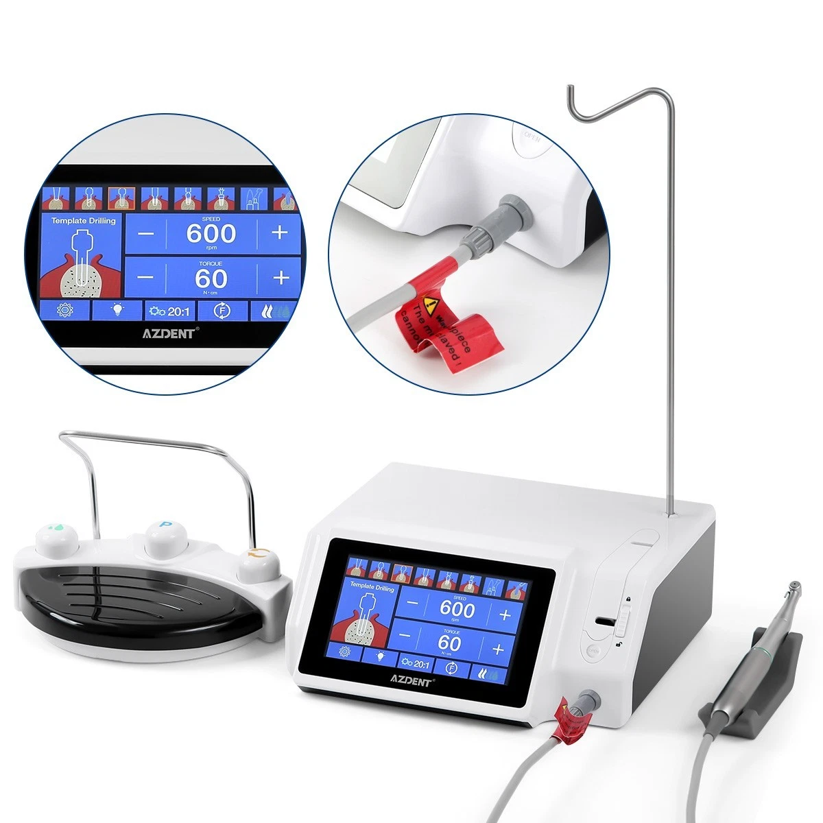AZDENT DENTAL 20°SURGICAL IMPLANT HANDPIECE /1:5 FIBER OPTIC/LED IMPLANT SURGICAL MOTOR