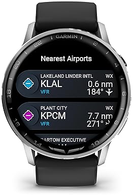 GARMIN D2 AIR X15 AVIATOR SMARTWATCH WITH GPS, AVIATION WEATHER, HEALTH FEATURES, SILVER