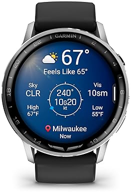 GARMIN D2 AIR X15 AVIATOR SMARTWATCH WITH GPS, AVIATION WEATHER, HEALTH FEATURES, SILVER