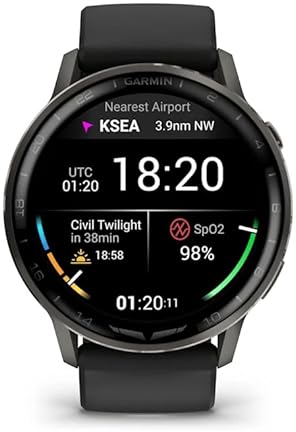 GARMIN D2 AIR X15 AVIATOR SMARTWATCH WITH GPS, AVIATION WEATHER, HEALTH FEATURES, BLACK BAND