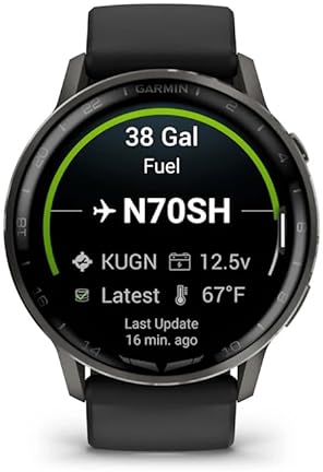 GARMIN D2 AIR X15 AVIATOR SMARTWATCH WITH GPS, AVIATION WEATHER, HEALTH FEATURES, BLACK BAND