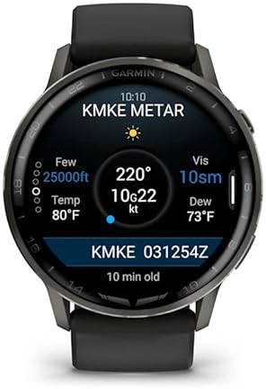 GARMIN D2 AIR X15 AVIATOR SMARTWATCH WITH GPS, AVIATION WEATHER, HEALTH FEATURES, BLACK BAND