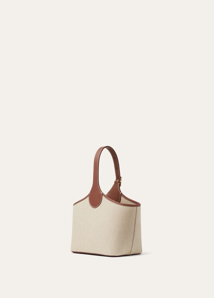 LORO PIANA BOBBIN BUCKET BAG  COTTON, LINEN