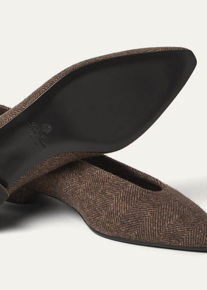 LORO PIANA REBECCA BALLET FLAT  WISH® WOOL, CASHMERE BROWN CHEVRON