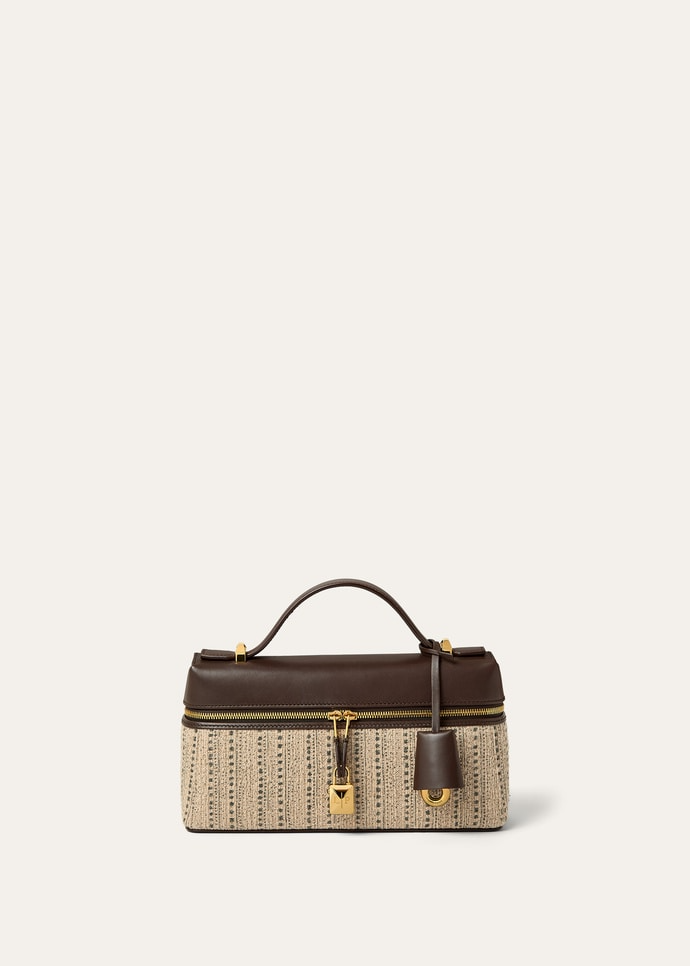 Loro Piana Extra Bag L23 Wool, Silk Camel/Black/Pecora Nera Color