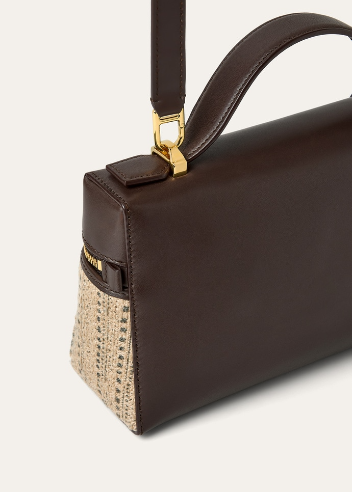 Loro Piana Extra Bag L23 Wool, Silk Camel/Black/Pecora Nera Color