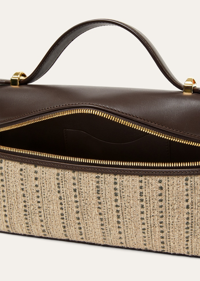 Loro Piana Extra Bag L23 Wool, Silk Camel/Black/Pecora Nera Color