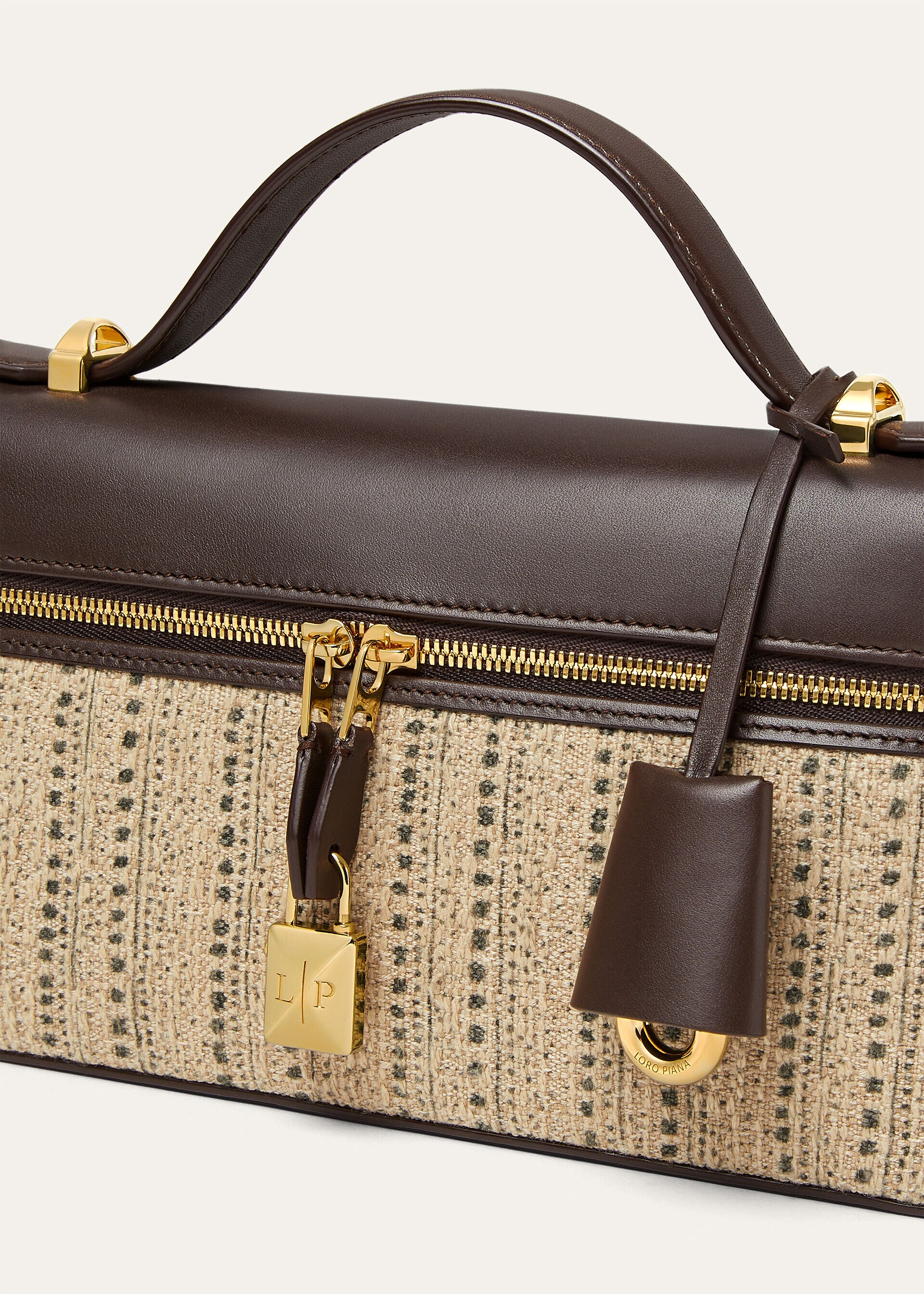 Loro Piana Extra Bag L23 Wool, Silk Camel/Black/Pecora Nera Color