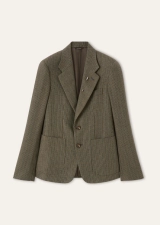 LORO PIANA HEDLAND BLAZER  SILK GREEN MICRO JACQUARD