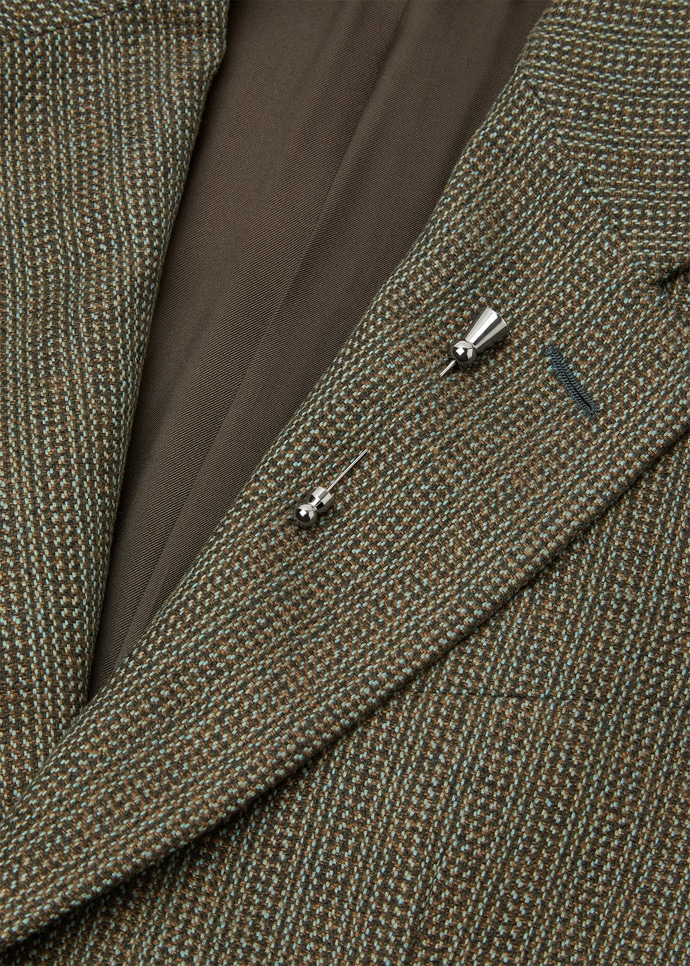 LORO PIANA HEDLAND BLAZER  SILK GREEN MICRO JACQUARD