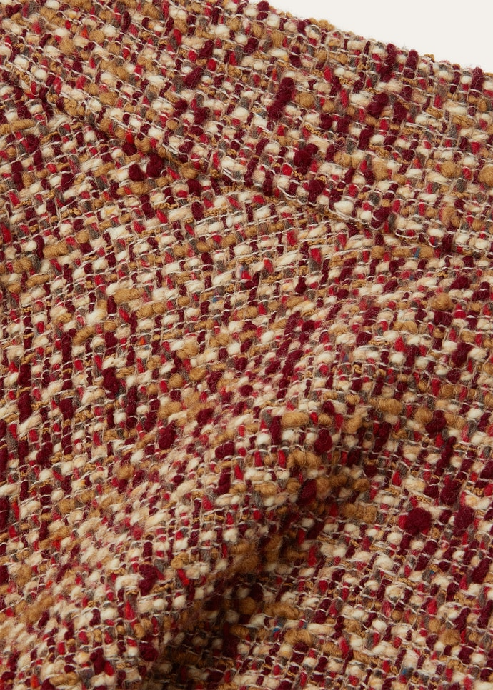 LORO PIANA AMELY SKIRT  VIRGIN WOOL  LIGHT BROWN/RED/BURGUNDY FANTASY