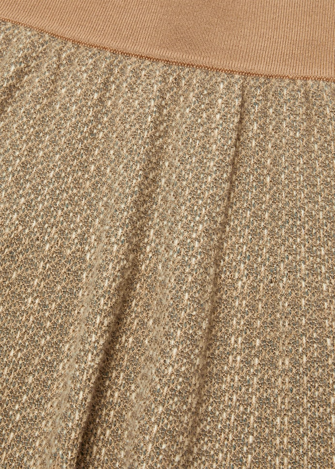 LORO PIANA MAGNOLIA SKIRT  CASHMERE, SILK, COTTON GREEN CARAMEL CLAY