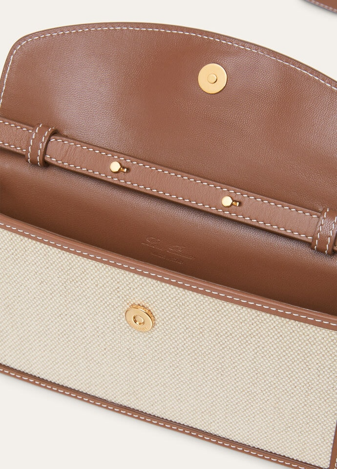 LORO PIANA EXTRA POCHETTE  COTTON, LINEN NATURAL/CARAMEL SUGAR/SUN GOLD