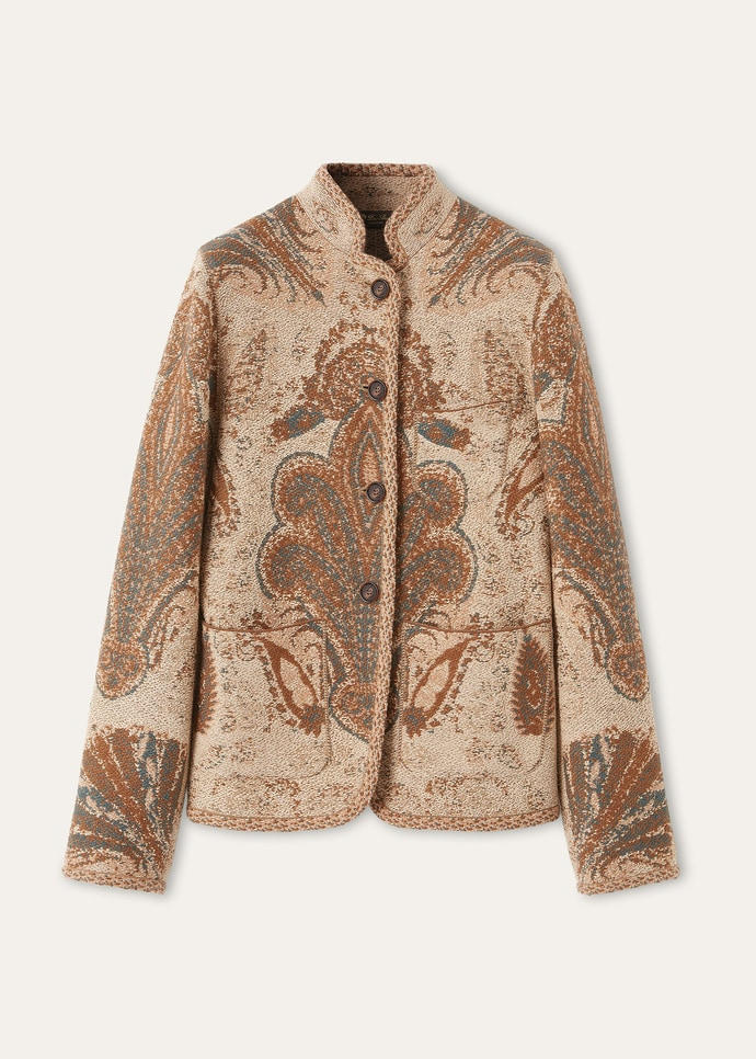 LORO PIANA MAGNOLIA JACKET  CASHMERE, COTTON, SILK PINK CARAMEL CLAY