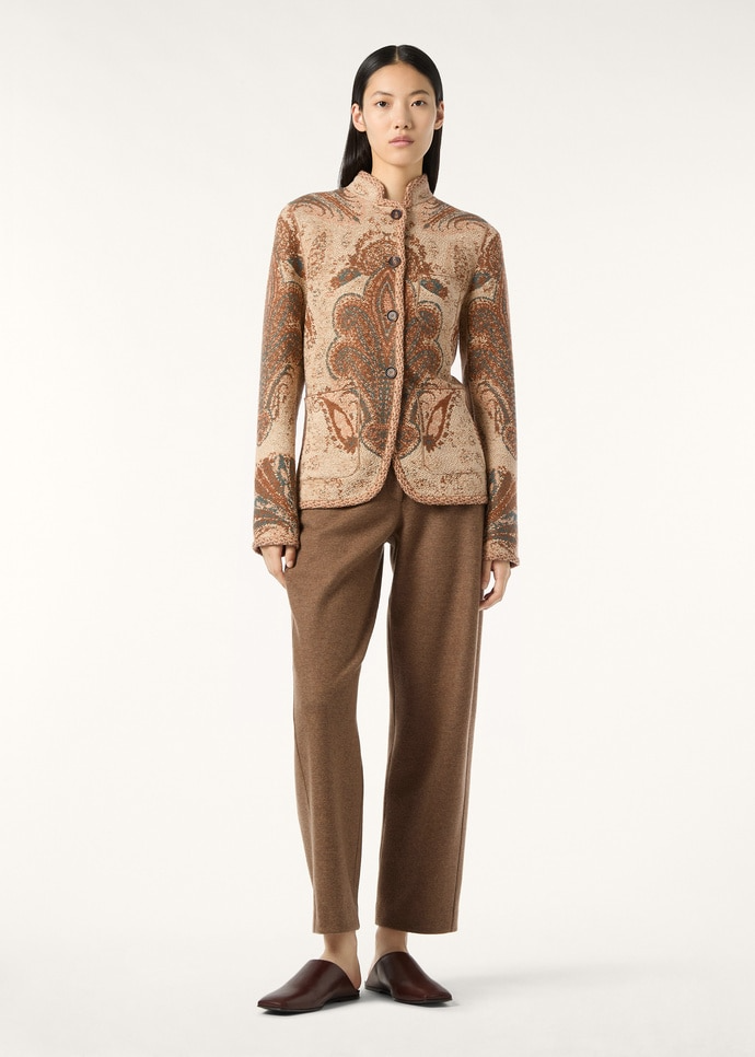 LORO PIANA MAGNOLIA JACKET  CASHMERE, COTTON, SILK PINK CARAMEL CLAY