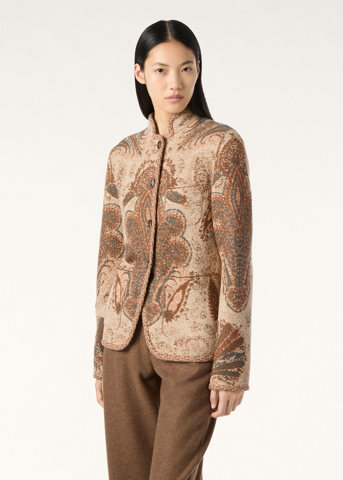 LORO PIANA MAGNOLIA JACKET  CASHMERE, COTTON, SILK PINK CARAMEL CLAY