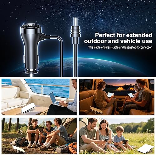 STARLINK MINI DC CABLE WITH SWITCH 16AWG WATERPROOF CAR CHARGER 12V-48V USB C PD 30W 10FT
