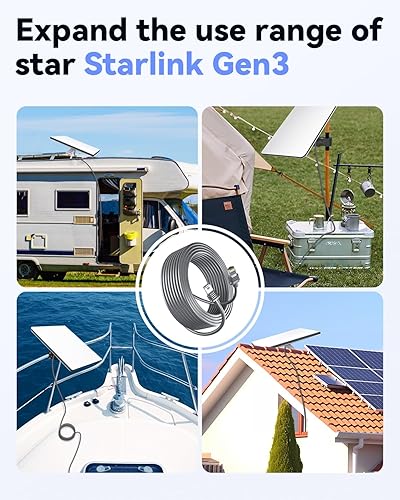 STARLINK GEN 3 100FT WATERPROOF ETHERNET CABLE DURABLE ROUTER EXTENSION FOR INDOOR OUTDOOR