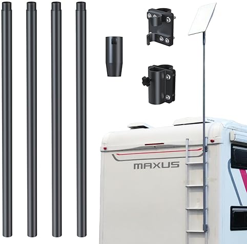 STARLINK FLAG POLE MOUNT BRACKET FOR RV LADDERS FITS 25-32MM RAILS GEN 2 V2 COMPATIBLE