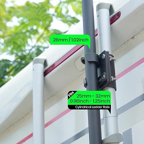 STARLINK FLAG POLE MOUNT BRACKET FOR RV LADDERS FITS 25-32MM RAILS GEN 2 V2 COMPATIBLE