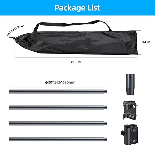 STARLINK FLAG POLE MOUNT BRACKET FOR RV LADDERS FITS 25-32MM RAILS GEN 2 V2 COMPATIBLE