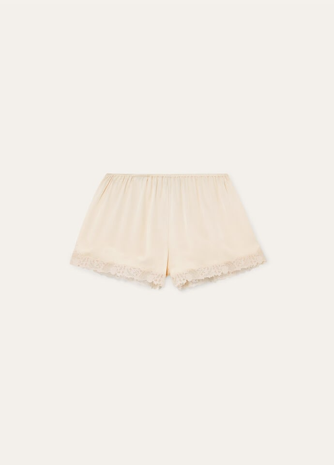 LORO PIANA ERIK PYJAMAS SHORTS  SILK IVORY GLOW