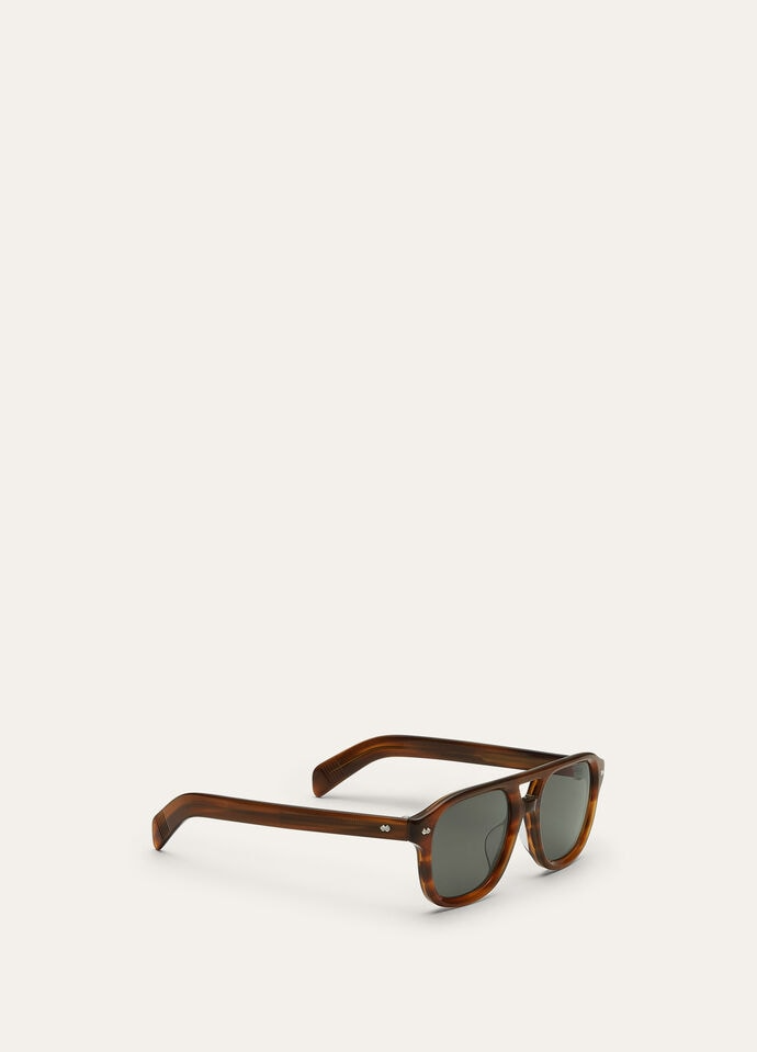 LORO PIANA ROADSTER SUNGLASSES  ACETATE BROWN MELANGE/HAVANA GREY/GREEN PALADIUM