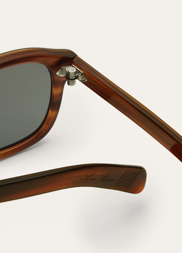 LORO PIANA ROADSTER SUNGLASSES  ACETATE BROWN MELANGE/HAVANA GREY/GREEN PALADIUM