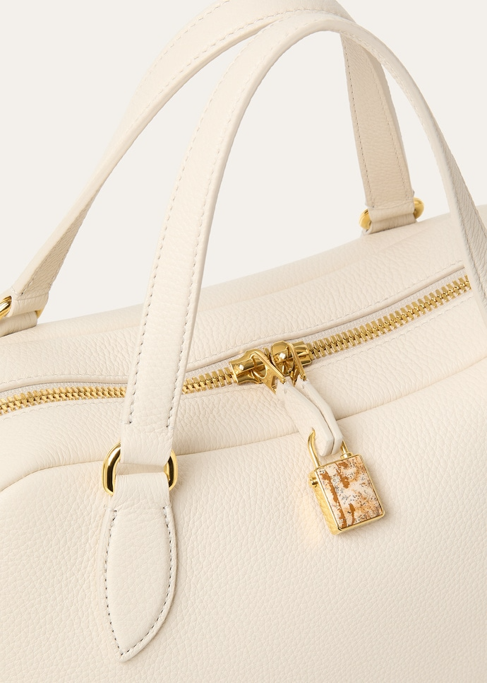 LORO PIANA SMALL NEEDLE BAG  CALFSKIN  COLOUR BABY CASHMERE/SUN GOLD