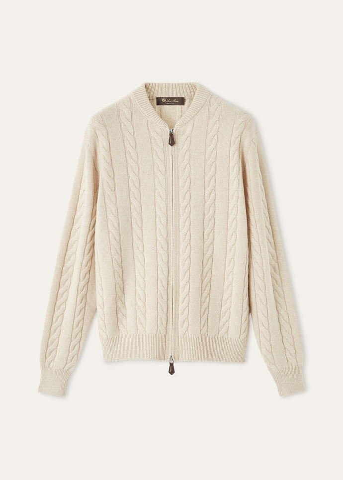 Loro Piana Cedar Cardigan Cashmere Natural Melange | Amerikasepetim