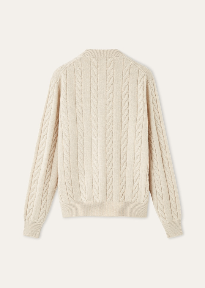 LORO PIANA CEDAR CARDIGAN  CASHMERE NATURAL MELANGE