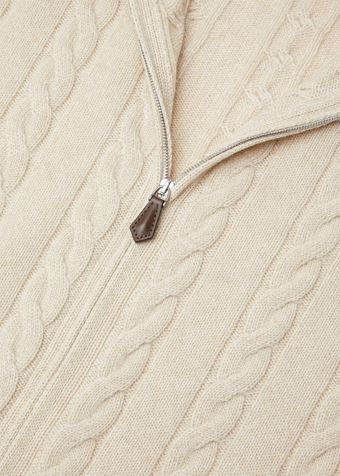 LORO PIANA CEDAR CARDIGAN  CASHMERE NATURAL MELANGE