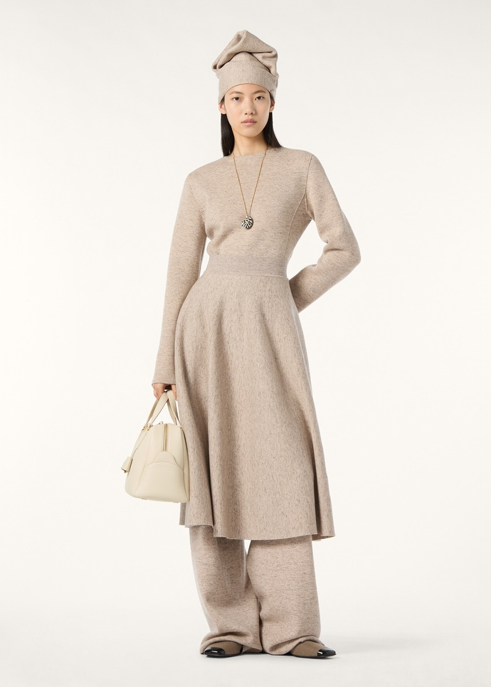 LORO PIANA WILLOW CREWNECK  CASHMERE, WISH® WOOL, LINEN QUINOA CREAM BIANCORE