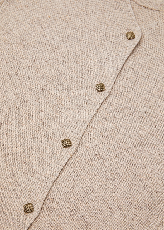 LORO PIANA WILLOW CREWNECK  CASHMERE, WISH® WOOL, LINEN QUINOA CREAM BIANCORE