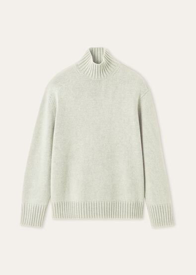 LORO PIANA PARKSVILLE TURTLENECK  BABY CASHMERE  SNOW WATERFALL