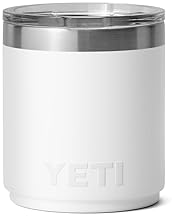 YETI RAMBLER 10 OZ STACKABLE LOWBALL 2.0 WHITE STAINLESS STEEL VACUUM INSULATED CUP WITH MAGSLIDER L