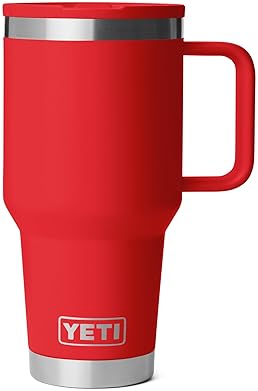 YETI RAMBLER 30 OZ TRAVEL MUG WITH FLIP STRAW LID STAINLESS STEEL, VACUUM INSULATED, LEAKPROOF