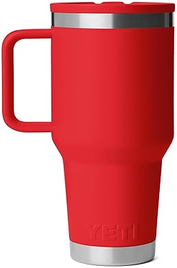 YETI RAMBLER 30 OZ TRAVEL MUG WITH FLIP STRAW LID STAINLESS STEEL, VACUUM INSULATED, LEAKPROOF